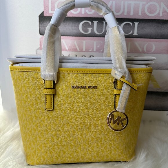 NWT Michael Kors Jet Set Travel Extra-Small Logo Top-Zip Tote Bag - Picture 2 of 6